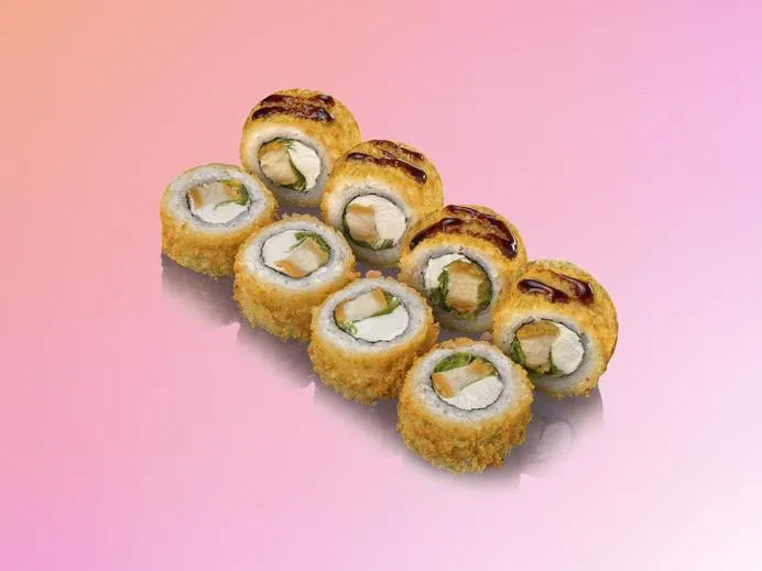 Жареный ролл с курицей