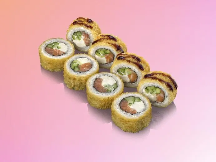 Жареный ролл с лососем