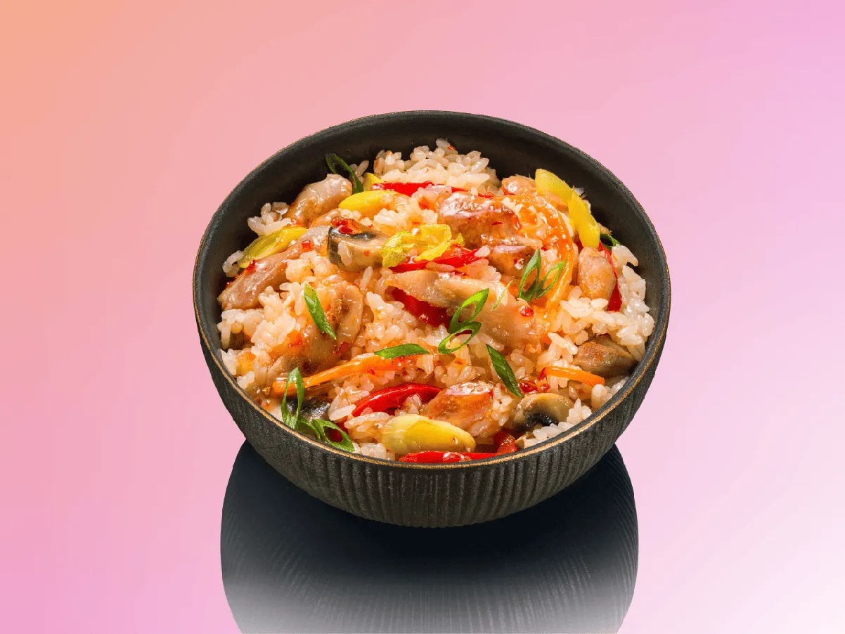 Тяхан с курицей